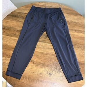 Athleta Courtside Trouser Pants Black Women Large Athleisure Stretch Pockets
